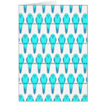 Pattern of Blue Parakeet Birds. Greeting Card