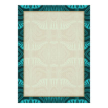 Pattern of Lilies in Aqua Personalized Invitation