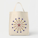 Pattern of Patriotic Stars Tote Bag