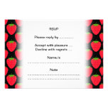 Pattern of Red Strawberries on Black Personalized Announcements