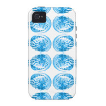 Pattern of Shells in Bright Blue. iPhone 4/4S Cover