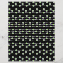 Pattern of Spoons, with Green Splat. On Black. Personalized Flyer