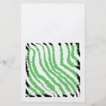 Pattern of Wavy Green Stripes. Black Ends. Full Color Flyer