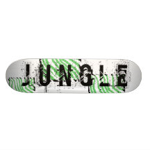 Pattern of Wavy Green Stripes. Black Ends. Skate Board