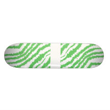 Pattern of Wavy Green Stripes. Skate Board