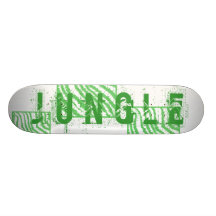 Pattern of Wavy Green Stripes. Skate Board Deck