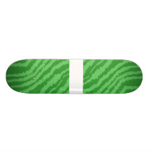 Pattern of Wavy Green Stripes. Skateboard Deck