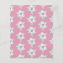 Pattern of White Lilies on Pink. Personalized Flyer
