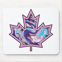 Patterned Applique Stitched Maple Leaf  10 Mousepad