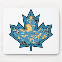 Patterned Applique Stitched Maple Leaf  10 Mouse Pad