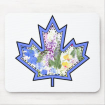 Patterned Applique Stitched Maple Leaf  12 Mouse Pad