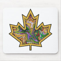 Patterned Applique Stitched Maple Leaf  13 Mouse Pads