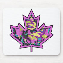 Patterned Applique Stitched Maple Leaf  14 Mousepad