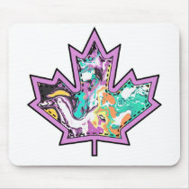 Patterned Applique Stitched Maple Leaf  15 Mousepad