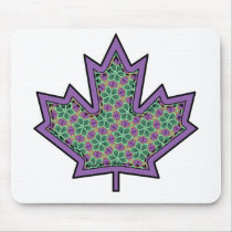 Patterned Applique Stitched Maple Leaf  16 Mousepads