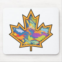 Patterned Applique Stitched Maple Leaf  16 Mousepads