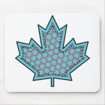 Patterned Applique Stitched Maple Leaf  17 Mouse Pad