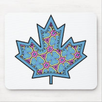 Patterned Applique Stitched Maple Leaf  18 Mousepads