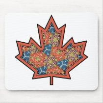 Patterned Applique Stitched Maple Leaf  19 Mouse Pads