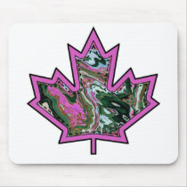 Patterned Applique Stitched Maple Leaf  2 Mousepads