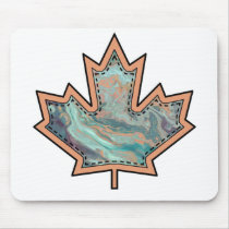 Patterned Applique Stitched Maple Leaf  3 Mouse Pad