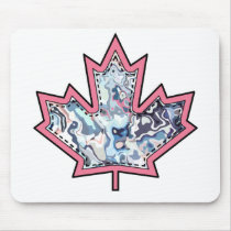 Patterned Applique Stitched Maple Leaf  5 Mouse Pads