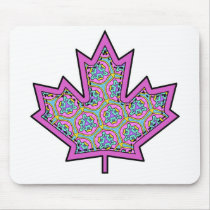 Patterned Applique Stitched Maple Leaf  5 Mousepad