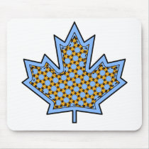 Patterned Applique Stitched Maple Leaf  6 Mouse Pad