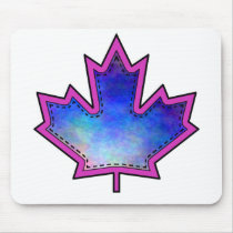 Patterned Applique Stitched Maple Leaf  8 Mouse Pad