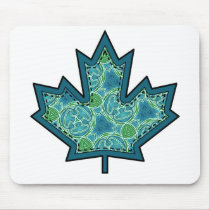 Patterned Applique Stitched Maple Leaf  8 Mousepad
