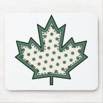 Patterned Applique Stitched Maple Leaf  9 Mouse Pad