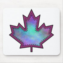 Patterned Applique Stitched Maple Leaf  9 Mouse Pads