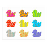 Patterned Ducks Postcard