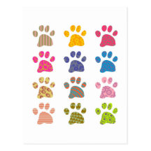 Patterned Paws Postcards