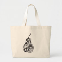 patterned pear tote bag