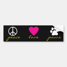 Pattes d'amour de paix adhésifs pour voiture