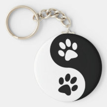 Pattes de chien de Yin Yang Porte-clé