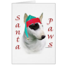 Pattes miniatures de Père Noël de bull-terrier Carte