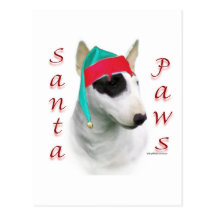 Pattes miniatures de Père Noël de bull-terrier Cartes Postales