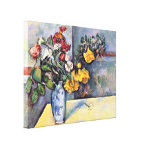 Paul Cezanne - Still Life Flowers in a Vase Stretched Canvas Print