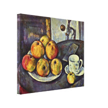 Paul Cezanne - Still life with bottle and apple Canvas Print