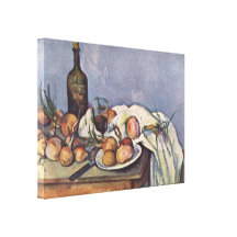 Paul Cezanne - Still life with bottle and onions Canvas Print
