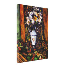 Paul Cezanne - vase toujours à la vie avec des fle Toile Tendue