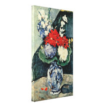 Paul Cezanne - vase toujours de Delft avec des fle Impression Sur Toile
