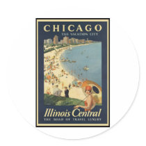 Paul Proehl Chicago Vacation City Round Stickers