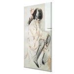 Paulette Reading Sitting on her Toy Dog Gallery Wrap Canvas