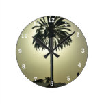 Paume ensoleillée horloge murale