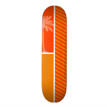 Paume tropicale ; Rayures oranges Skateboards Cutomisables