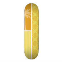 Paume tropicale ; Remous jaune-orange Skateboards Personnalisés
