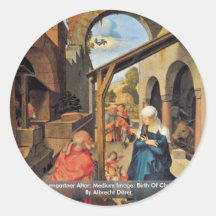 Paumgartner Altar: Medium Image: Birth Of Christ Round Sticker